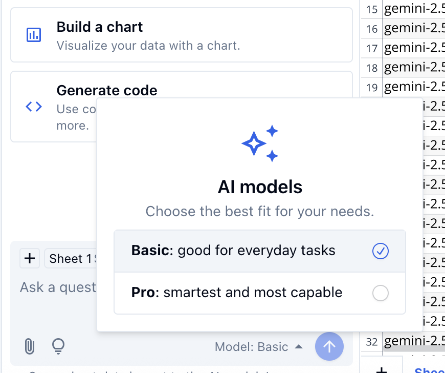 Image of Basic/Pro model selector