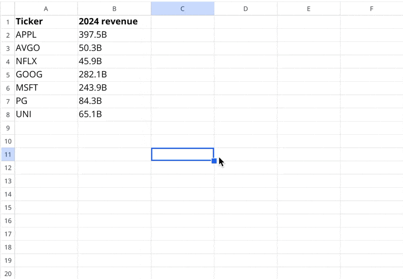 Demo of inserting multiple columns/rows