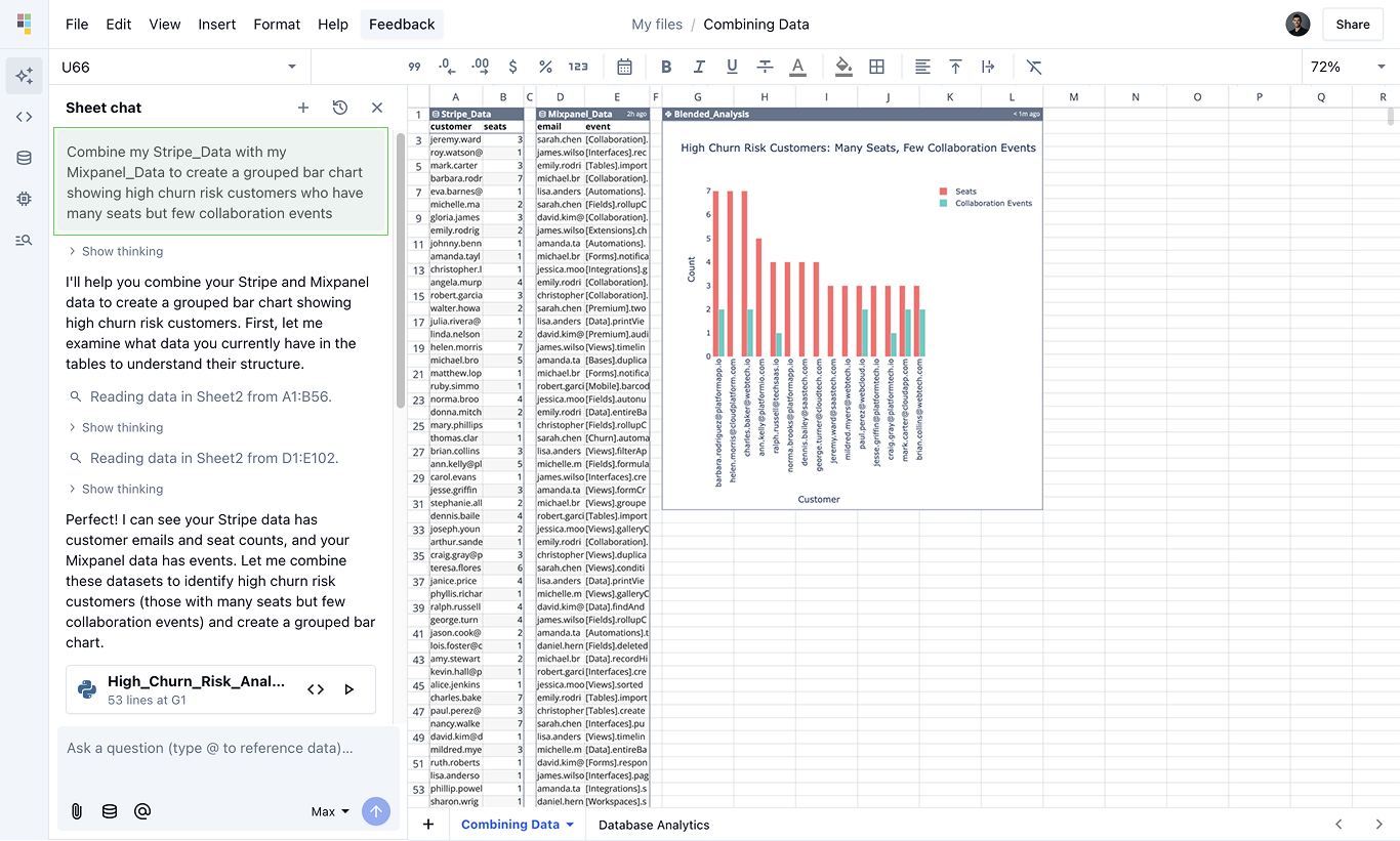 Blending data inside of Quadratic.